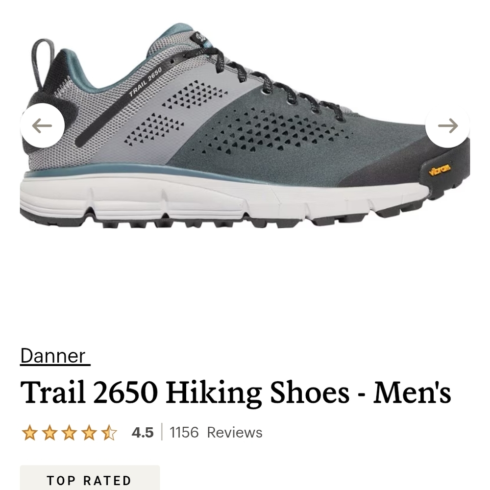 Danner Men's Trail 2650 Athletic Shoes - Black and Gray